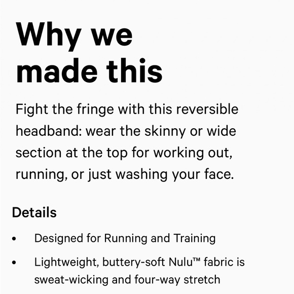 💕🆕Lululemon Women’s Nulu Wide *Reversible Headband Pink Peony/ White Opal💕NWT💕 - Picture 8 of 9